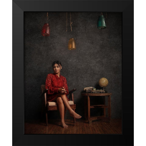 My Self Black Modern Wood Framed Art Print by Abdillah, Djayent