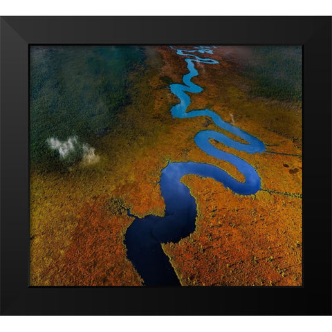 The Equation Of RIVer Black Modern Wood Framed Art Print by Yu, Liyun