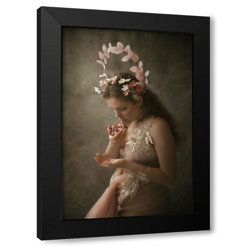 Persephone Black Modern Wood Framed Art Print with Double Matting by Durisova, Michaela