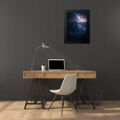 Orbital Black Modern Wood Framed Art Print by George, David
