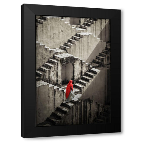 The Tale Of A Well Black Modern Wood Framed Art Print with Double Matting by Yu Wu, Irene