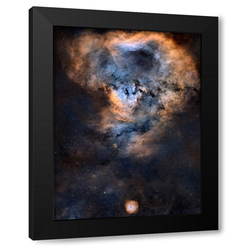 Cosmic Question Mark Black Modern Wood Framed Art Print by Chander, Vikas