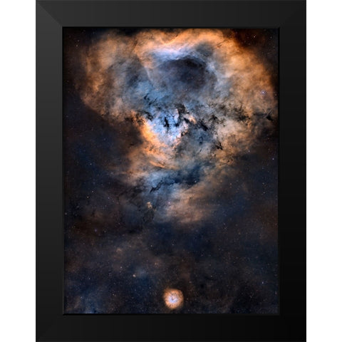 Cosmic Question Mark Black Modern Wood Framed Art Print by Chander, Vikas