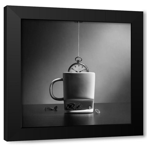 Tea Time. Version 2 Black Modern Wood Framed Art Print with Double Matting by Ivanova, Victoria