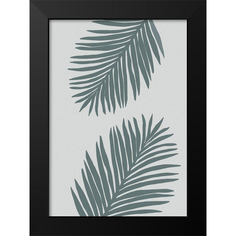 Palm Leaf Color Matched 02 Black Modern Wood Framed Art Print by 1x Studio