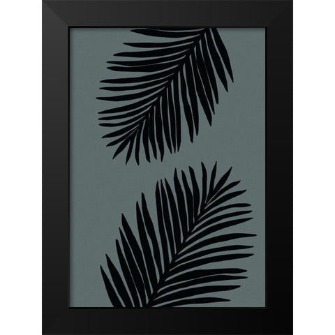 Palm Leaf Color Matched 03 Black Modern Wood Framed Art Print by 1x Studio
