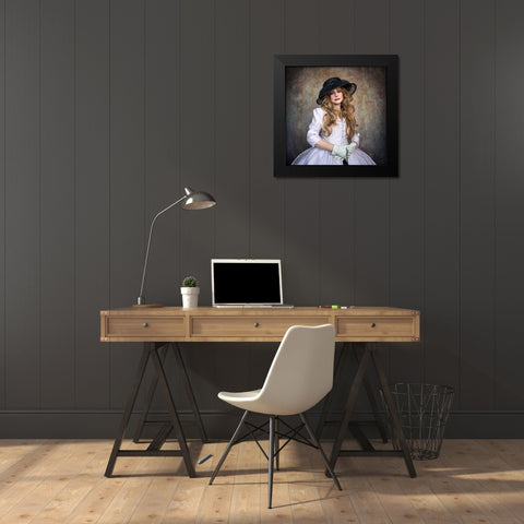 The Lady Black Modern Wood Framed Art Print by Springgay, Daniel