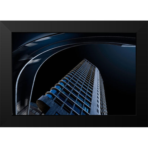 Round Shelter Black Modern Wood Framed Art Print by Van Son, Greetje