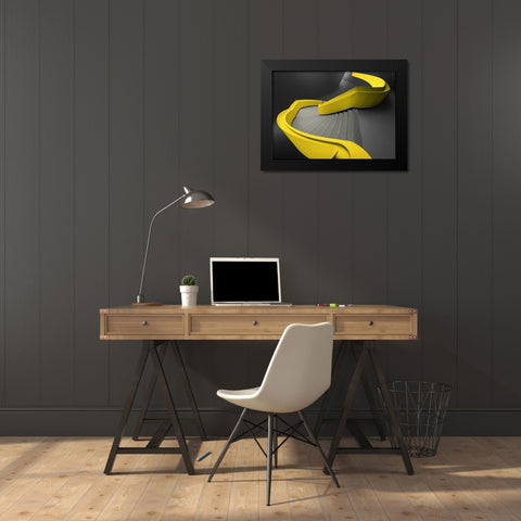 Streamer Black Modern Wood Framed Art Print by Xibiaohuang