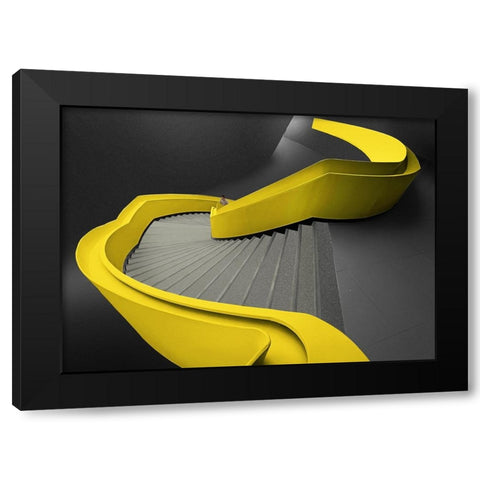 Streamer Black Modern Wood Framed Art Print by Xibiaohuang