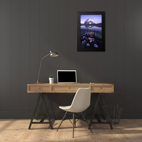 GodS Backyard Black Modern Wood Framed Art Print by Hao, Damon