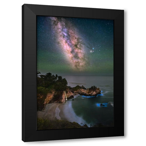 Milky Mcway Falls Black Modern Wood Framed Art Print by Li, Sophia