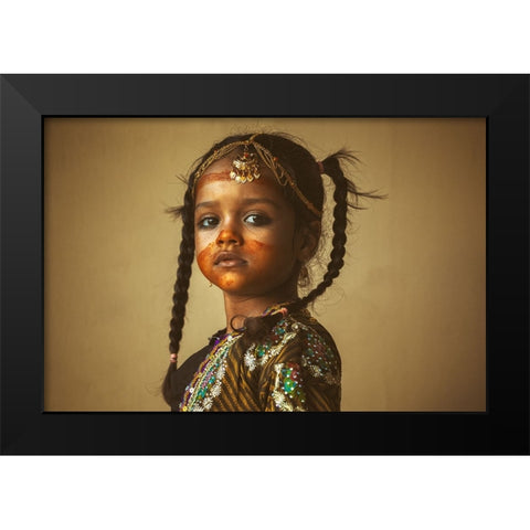 Look At A Girl Black Modern Wood Framed Art Print by Al Maashari, Ziyad