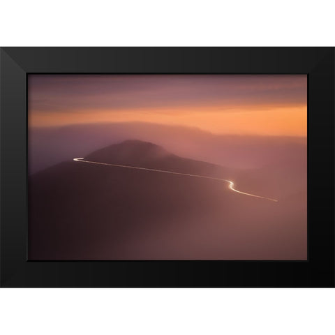 The Light Before Darkness Black Modern Wood Framed Art Print by Chengming