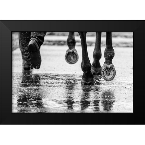 Water Hooves Black Modern Wood Framed Art Print by Lee Chapman, Sharon