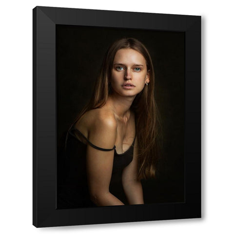 Natasha. Black Modern Wood Framed Art Print with Double Matting by Rise, Zachar