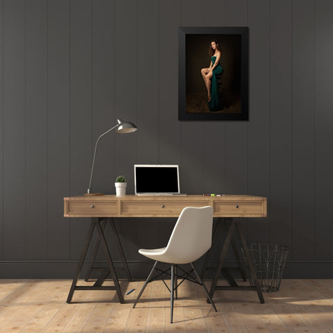 Polina. Black Modern Wood Framed Art Print by Rise, Zachar