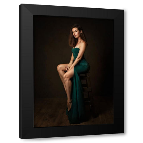 Polina. Black Modern Wood Framed Art Print by Rise, Zachar