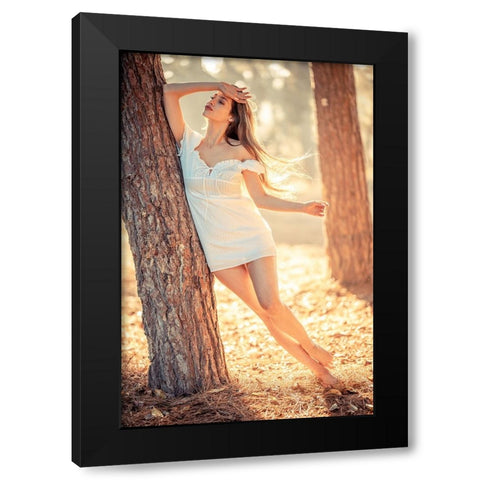 In Her Mind Black Modern Wood Framed Art Print by Nahoum, Avi