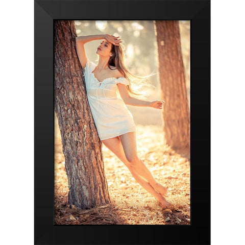 In Her Mind Black Modern Wood Framed Art Print by Nahoum, Avi