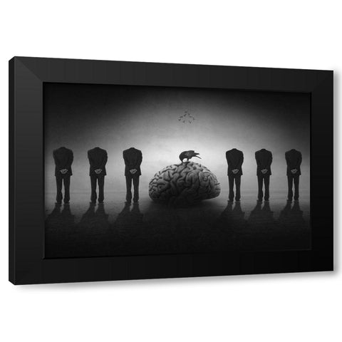 Stop Thinking Black Modern Wood Framed Art Print with Double Matting by Rasool Fahmani, Mohammad