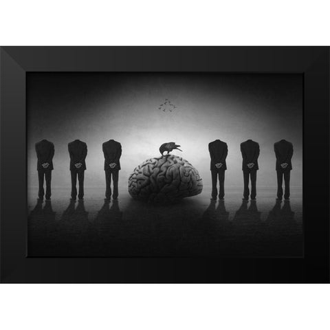 Stop Thinking Black Modern Wood Framed Art Print by Rasool Fahmani, Mohammad