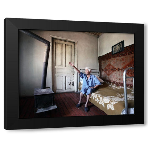 Old Woman From Artsakh - 36 Black Modern Wood Framed Art Print by Garik