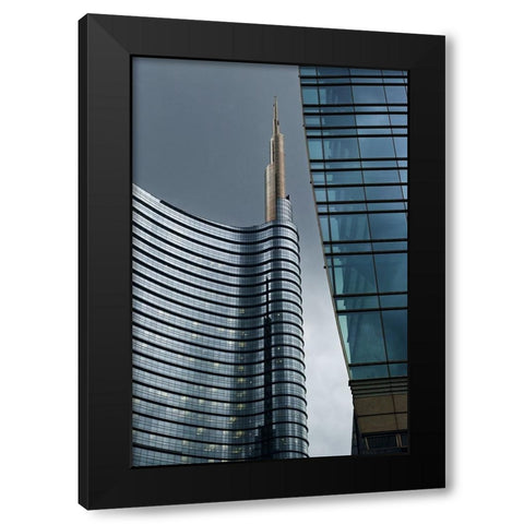 Unicredit Tower Milan Black Modern Wood Framed Art Print by Manzoni, Michel
