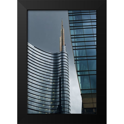 Unicredit Tower Milan Black Modern Wood Framed Art Print by Manzoni, Michel