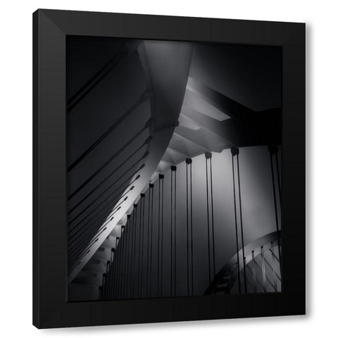 Bridges Black Modern Wood Framed Art Print with Double Matting by Azevedo, Olavo