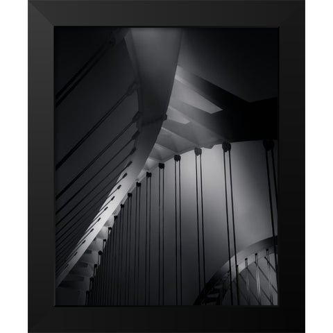 Bridges Black Modern Wood Framed Art Print by Azevedo, Olavo