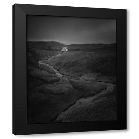 House Solitude Black Modern Wood Framed Art Print with Double Matting by Guo, David