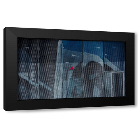 Emergency Door 02 Black Modern Wood Framed Art Print by Alsharif, Yahia