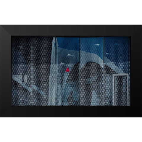 Emergency Door 02 Black Modern Wood Framed Art Print by Alsharif, Yahia