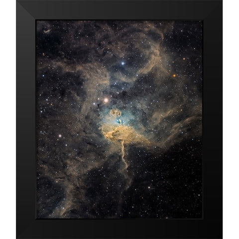 Spider Nebula Black Modern Wood Framed Art Print by Chander, Vikas