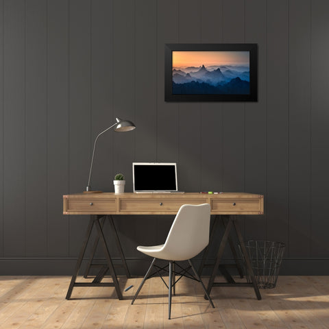 Suspended Animation Black Modern Wood Framed Art Print by Wei, Willa
