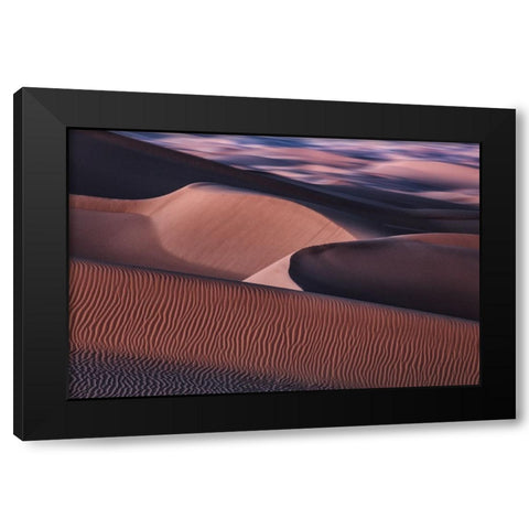 The Art Of Sand And Wind Black Modern Wood Framed Art Print by Qiu, Jenny
