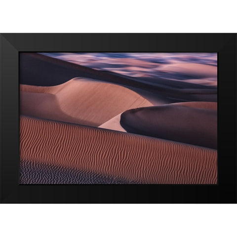 The Art Of Sand And Wind Black Modern Wood Framed Art Print by Qiu, Jenny