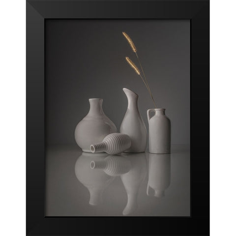 Porcelain Black Modern Wood Framed Art Print by Perfoncio, Margareth