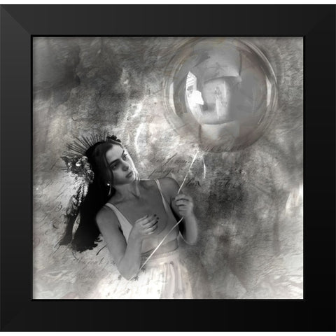 The Balloon Black Modern Wood Framed Art Print by Pansky, Rachel