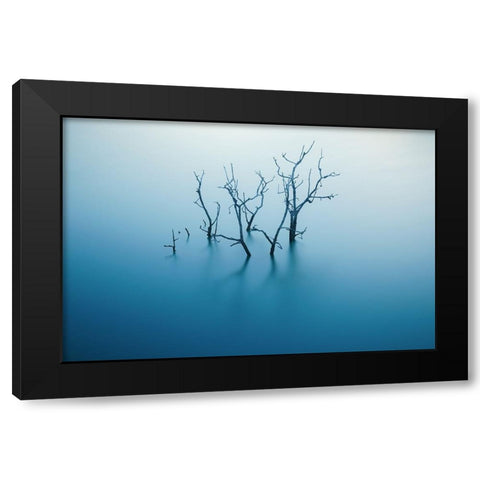 Siurana Black Modern Wood Framed Art Print with Double Matting by Flores, Xavi