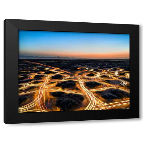 Man Against Nature Black Modern Wood Framed Art Print by Arabzadeh, Abbas