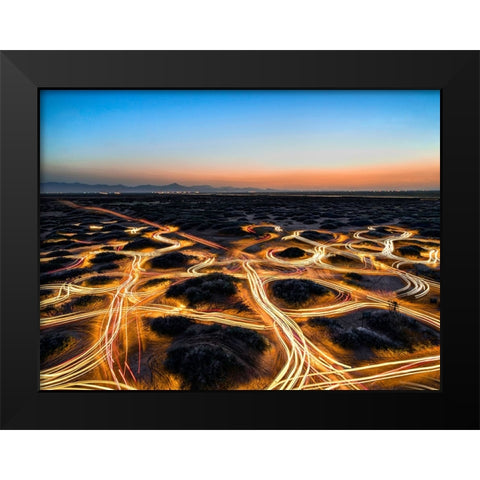 Man Against Nature Black Modern Wood Framed Art Print by Arabzadeh, Abbas
