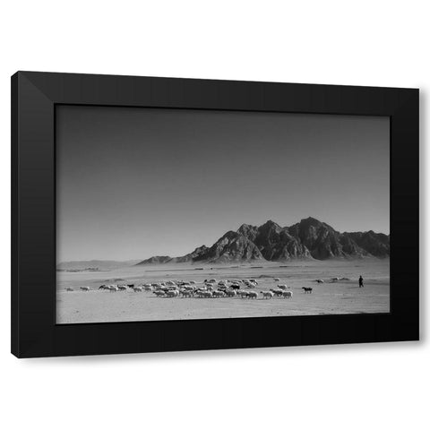 Shepherd Black Modern Wood Framed Art Print with Double Matting by Danial.F16