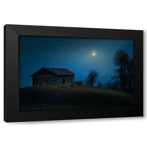 Moonlight Black Modern Wood Framed Art Print with Double Matting by Danial.F16