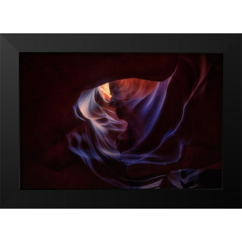 Heart Of Navajo Black Modern Wood Framed Art Print by Zheng, Michael