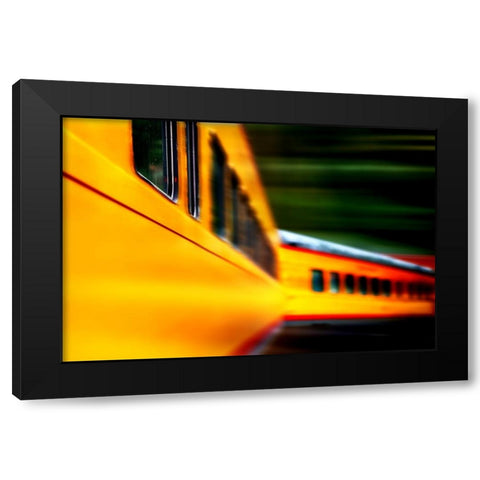 Union Pacific Black Modern Wood Framed Art Print with Double Matting by Strelok