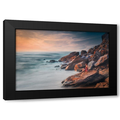 Summer Dream Black Modern Wood Framed Art Print with Double Matting by Kado, Pawel