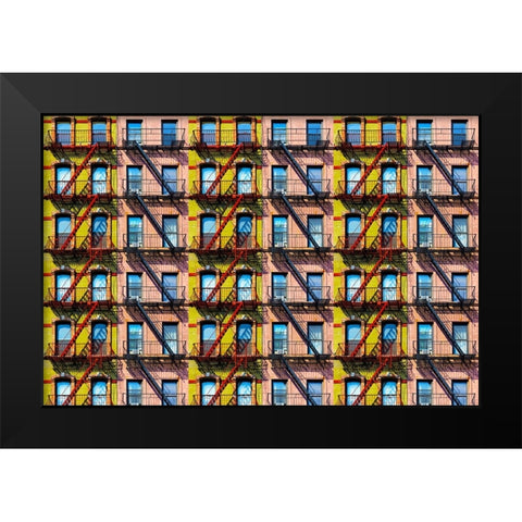 New York Windows Black Modern Wood Framed Art Print by Shrayer, Igor