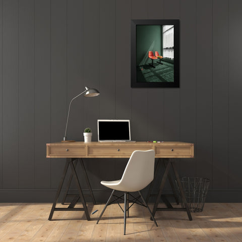 Alone Time Black Modern Wood Framed Art Print by Guan, Xiaopeng